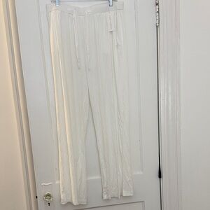White Track Pants by cozy earth bamboo cotton nwt size xl